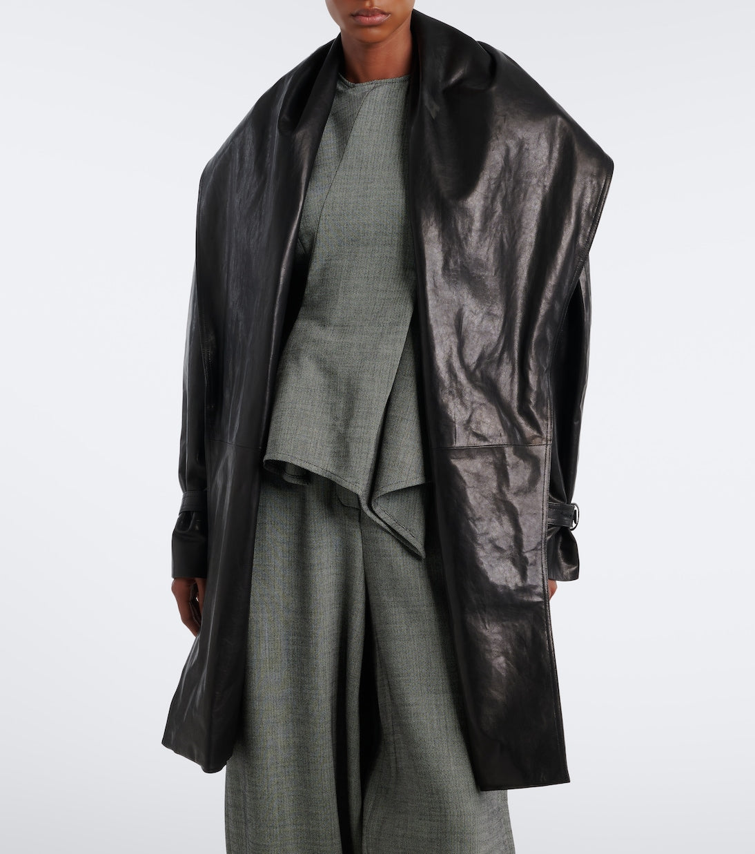 Magda Butrym - Belted draped leather jacket