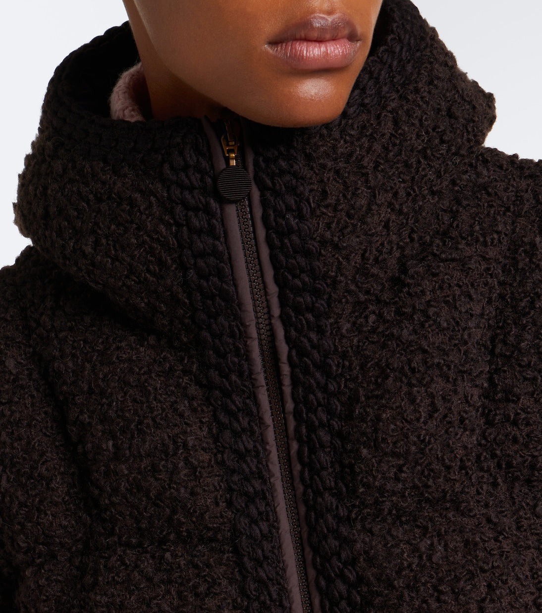 Moncler - Cristallin wool-blend teddy down jacket