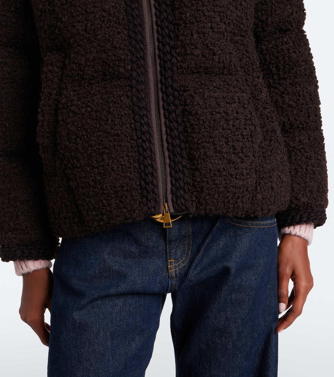 Moncler - Cristallin wool-blend teddy down jacket