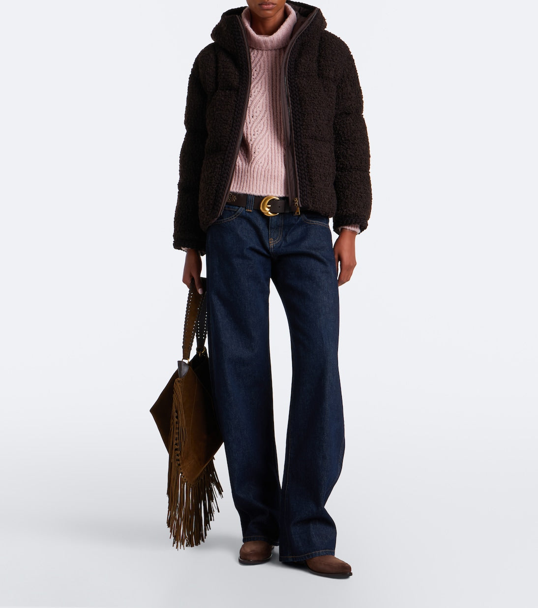Moncler - Cristallin wool-blend teddy down jacket