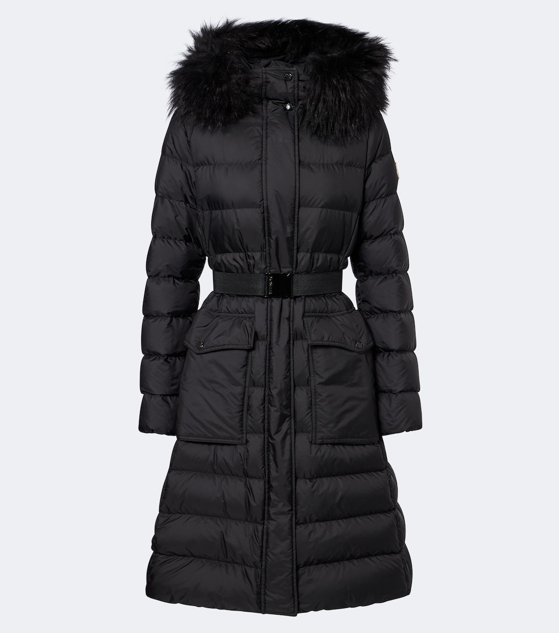 Moncler - Shearling-trimmed down coat