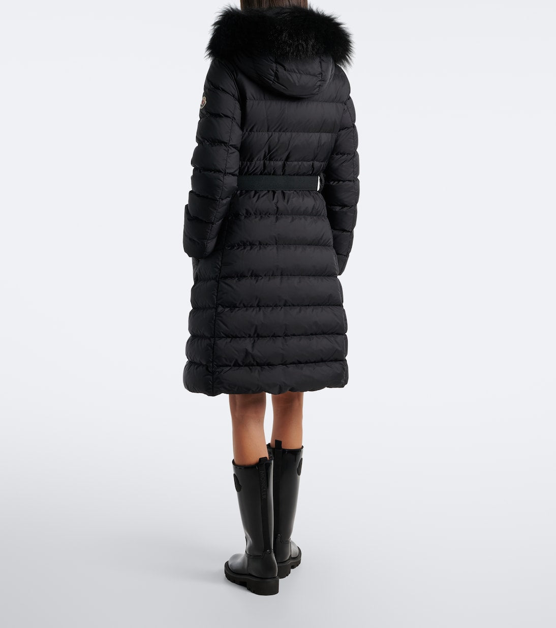 Moncler - Shearling-trimmed down coat