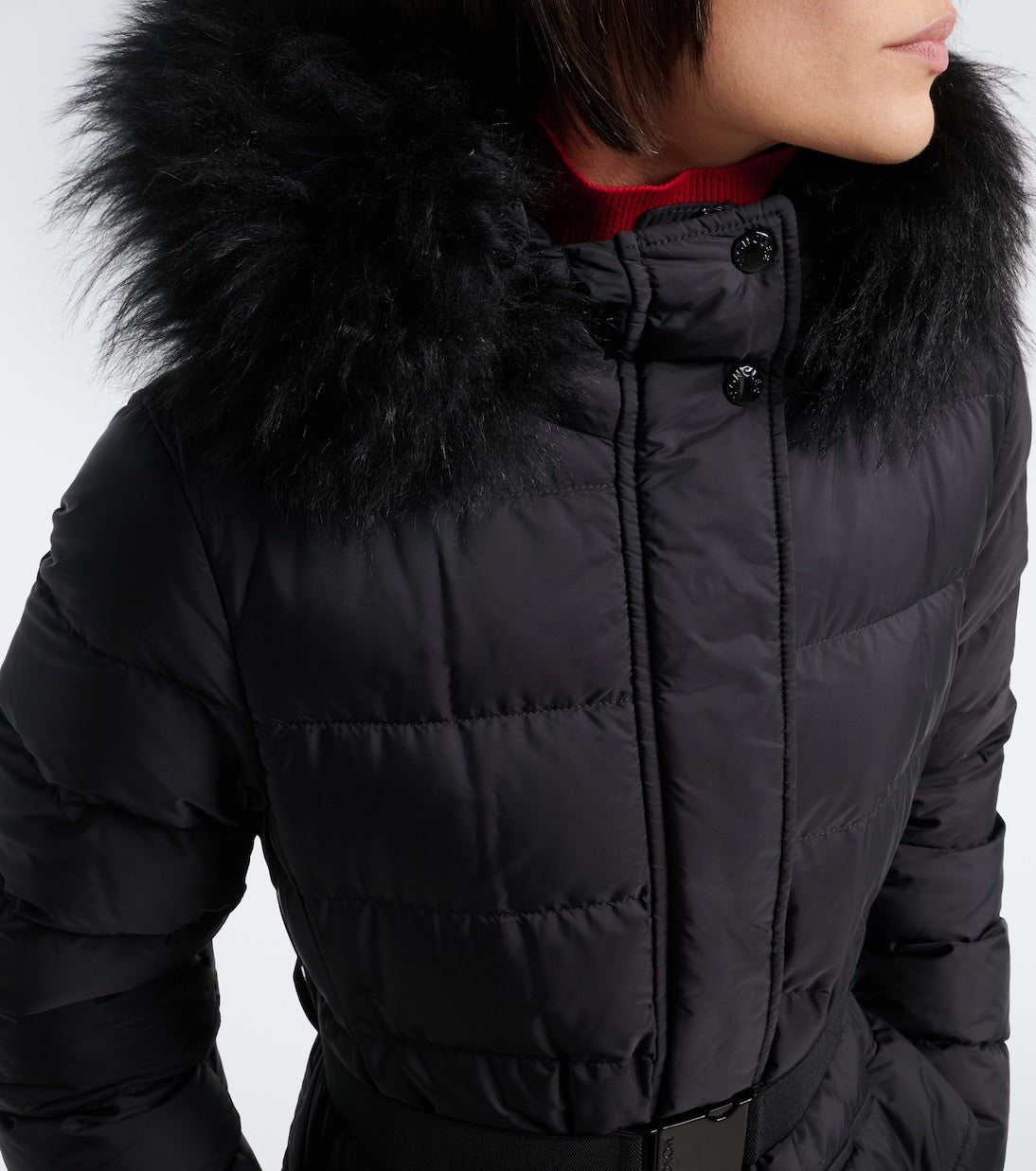 Moncler - Shearling-trimmed down coat