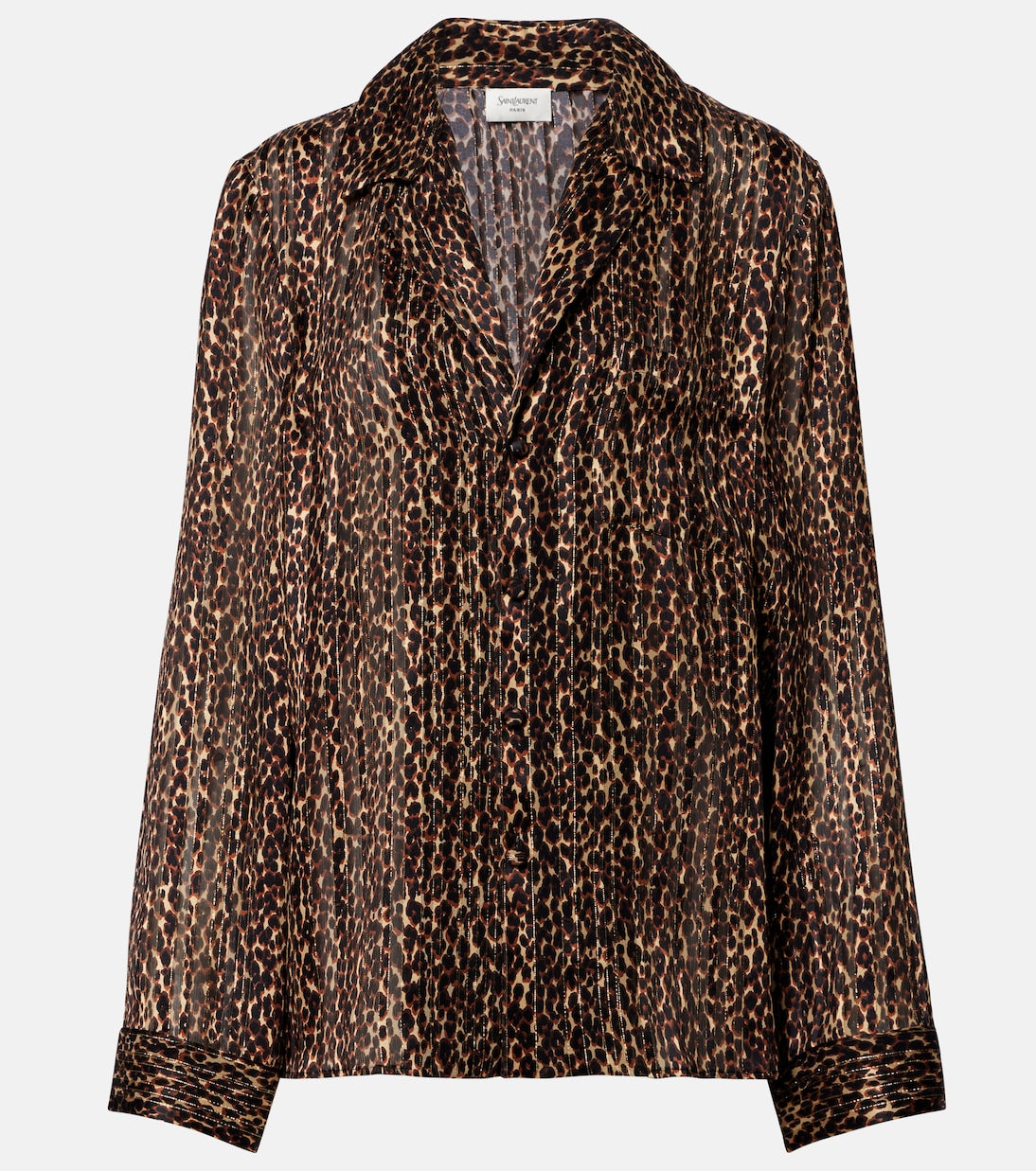 Saint Laurent - Leopard-print silk blouse