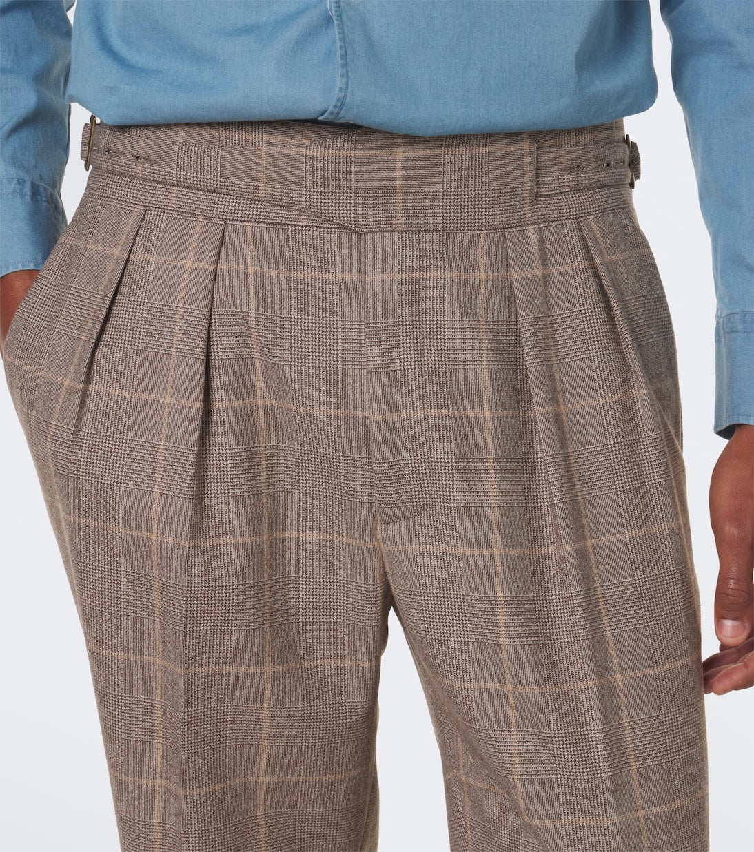 Rubinacci - Checked virgin wool straight pants