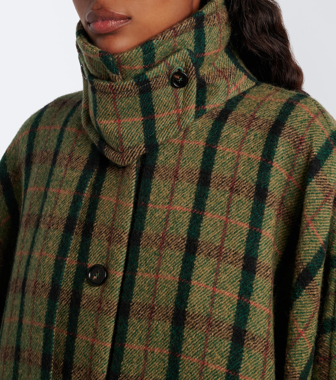Chloé - Checked wool poncho