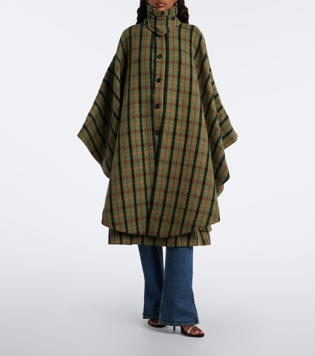 Chloé - Checked wool poncho