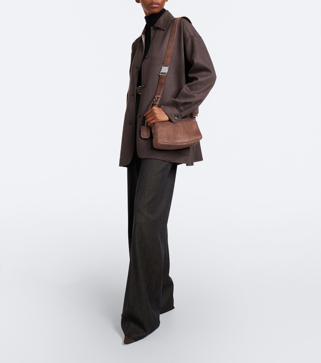 Max Mara - Micro suede shoulder bag