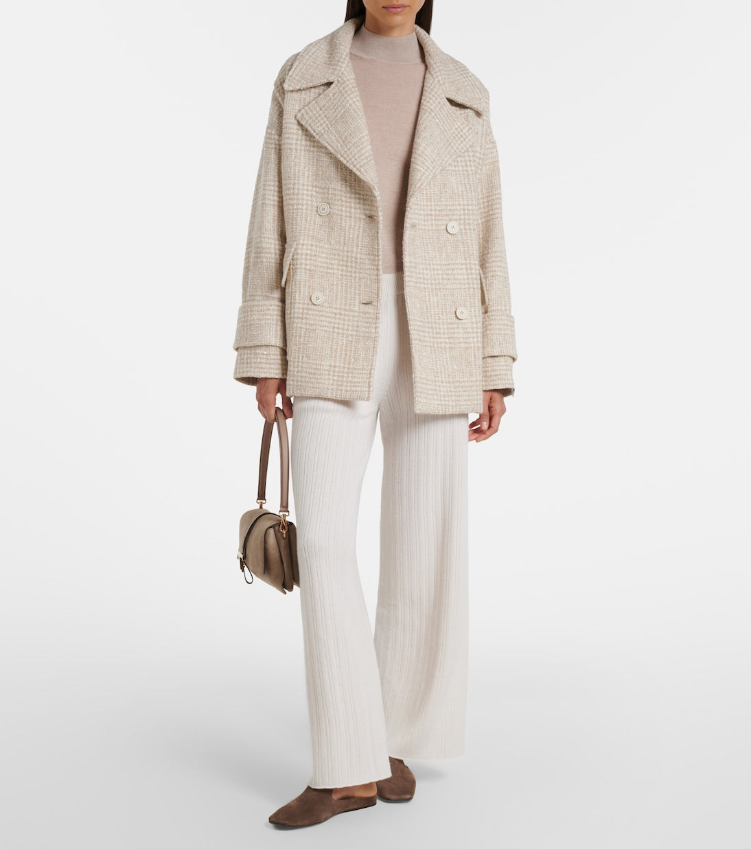 Eleventy - Checked wool and alpaca-blend jacket