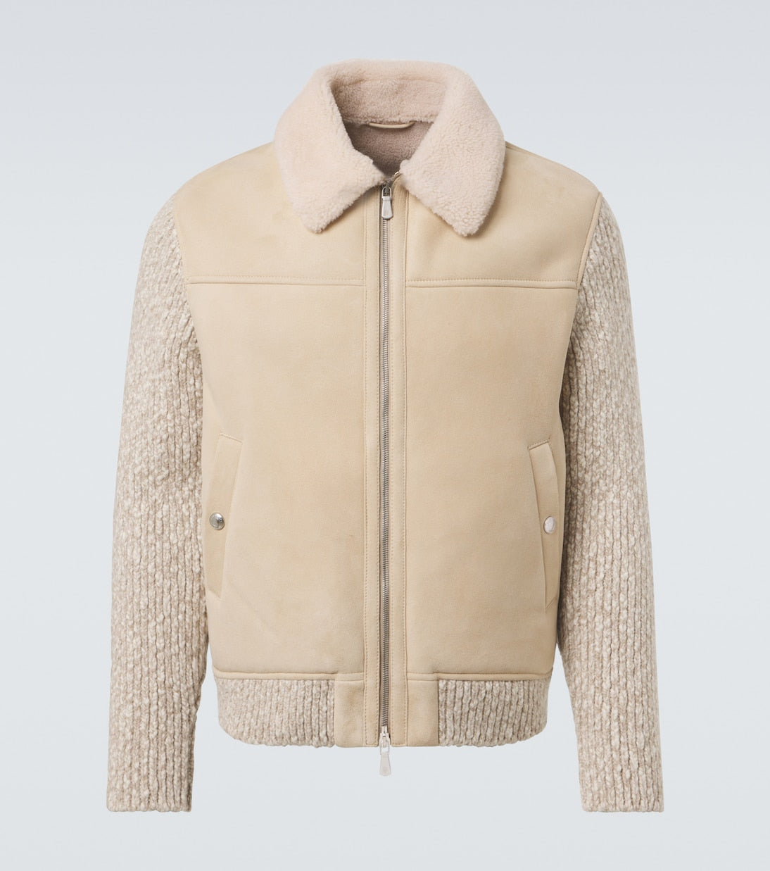 Eleventy - Suede and wool-blend jacket