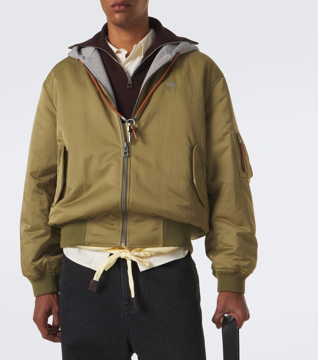 Loewe - Fleece-trimmed technical bomber jacket