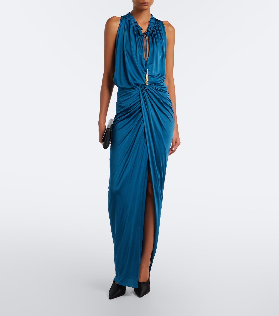 Balmain - Draped jersey top