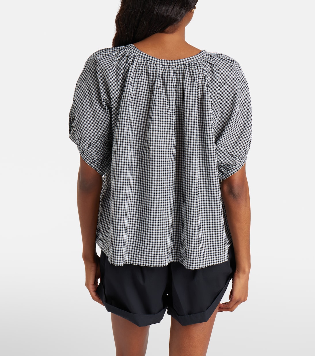 Dôen - June gingham cotton-blend top