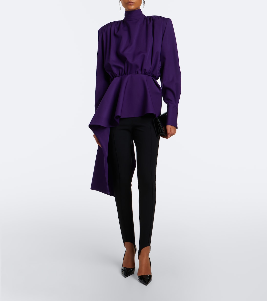 Mugler - Peplum wool blouse