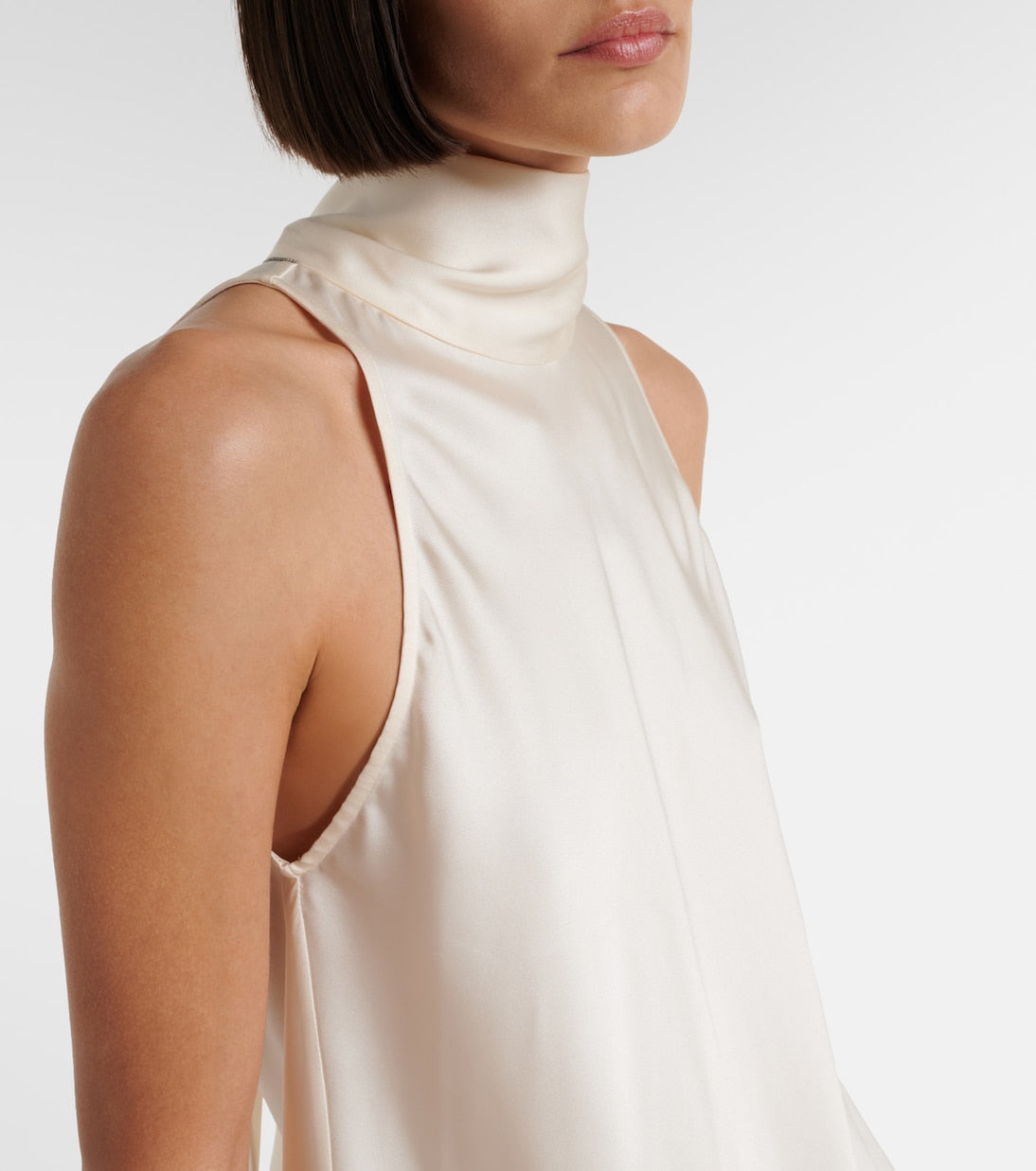 Brunello Cucinelli - Asymmetric silk top