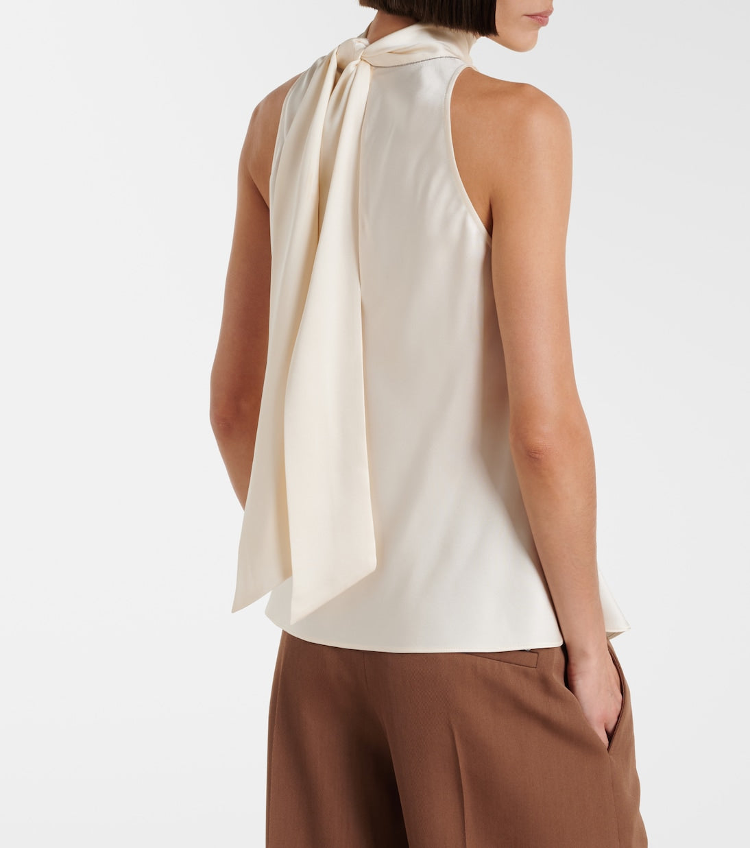 Brunello Cucinelli - Asymmetric silk top