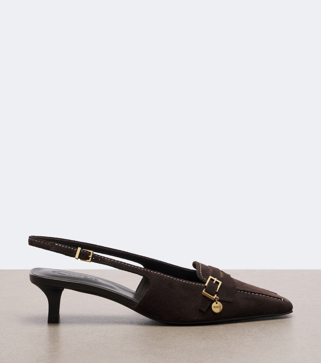 Tod's - Suede slingback pumps