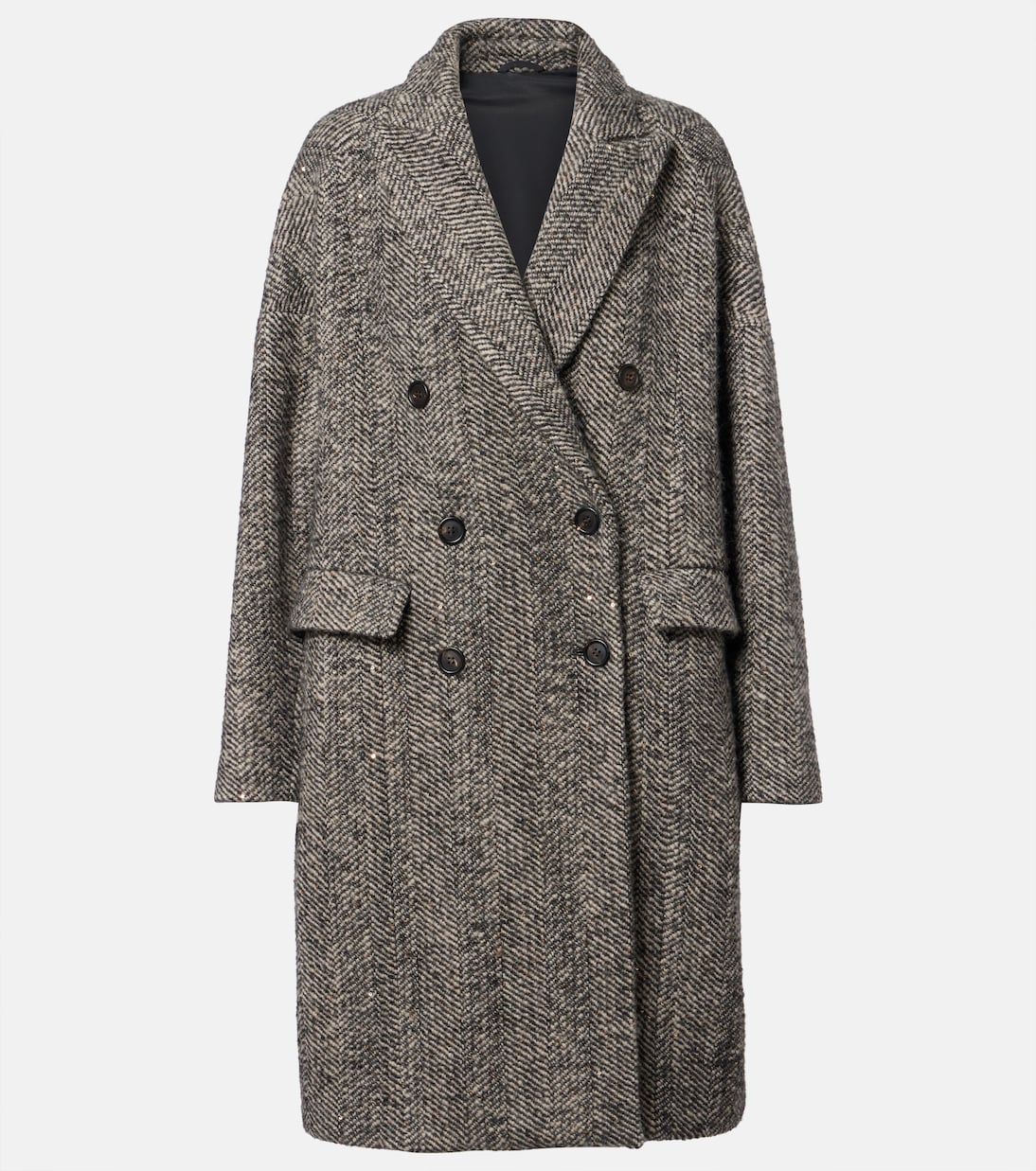 Brunello Cucinelli - Herringbone wool-blend coat