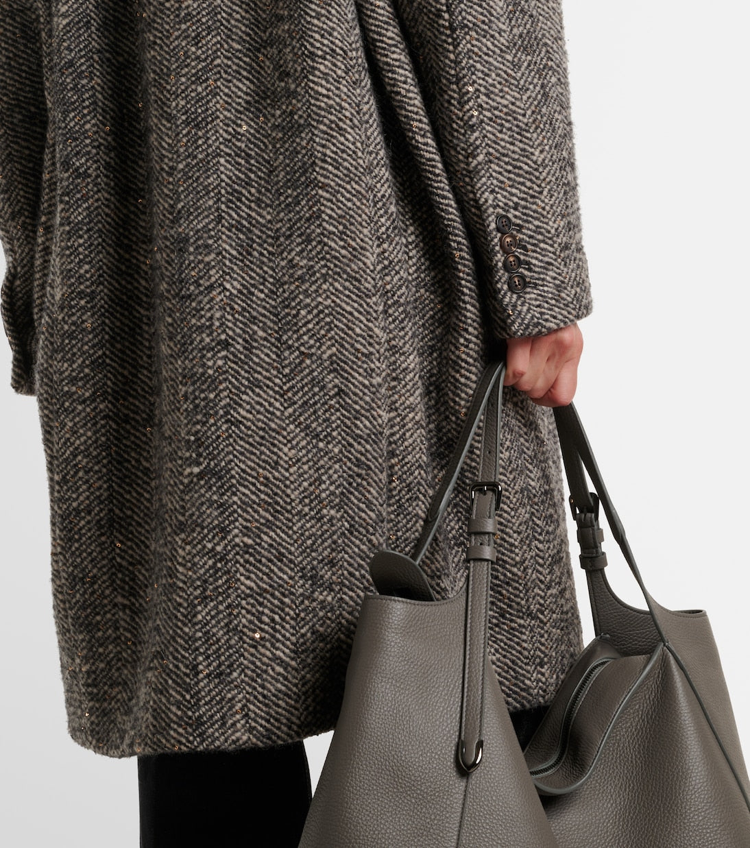 Brunello Cucinelli - Herringbone wool-blend coat