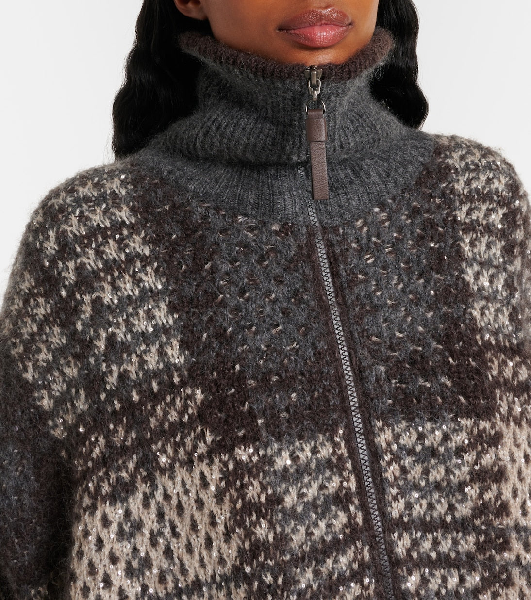 Brunello Cucinelli - Checked sequined cardigan