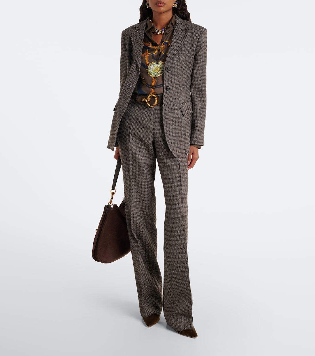 Etro - Checked wool straight pants