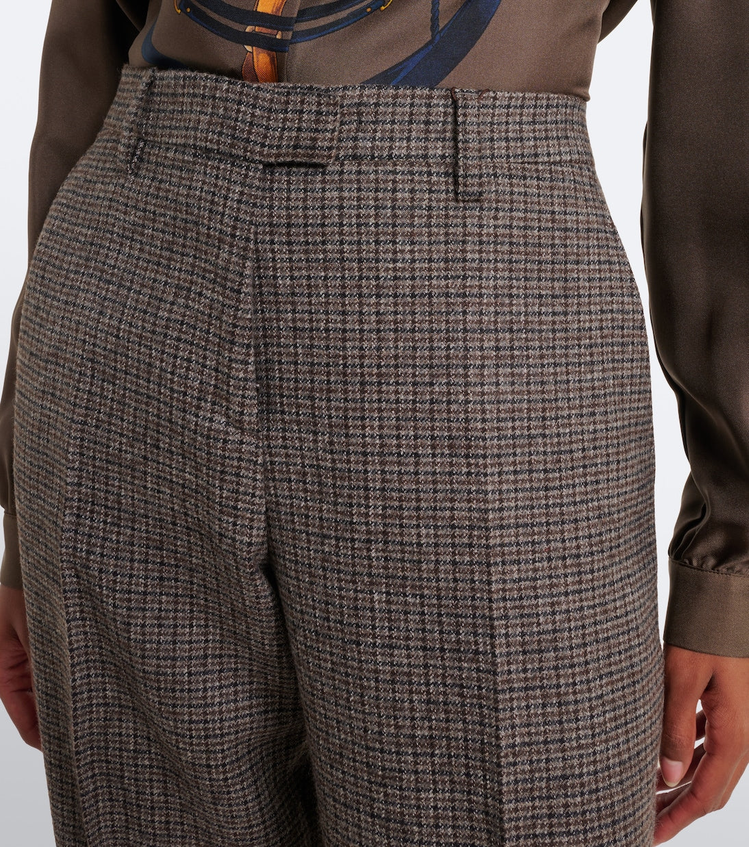 Etro - Checked wool straight pants