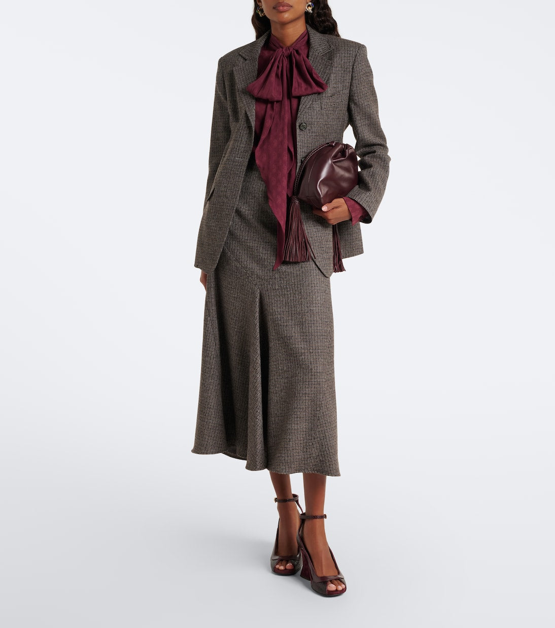 Etro - Checked wool midi skirt