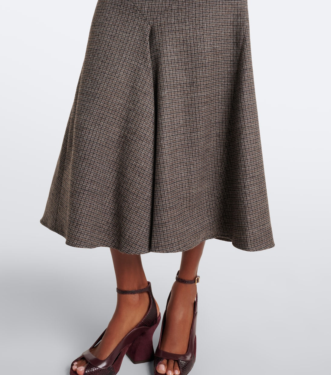 Etro - Checked wool midi skirt