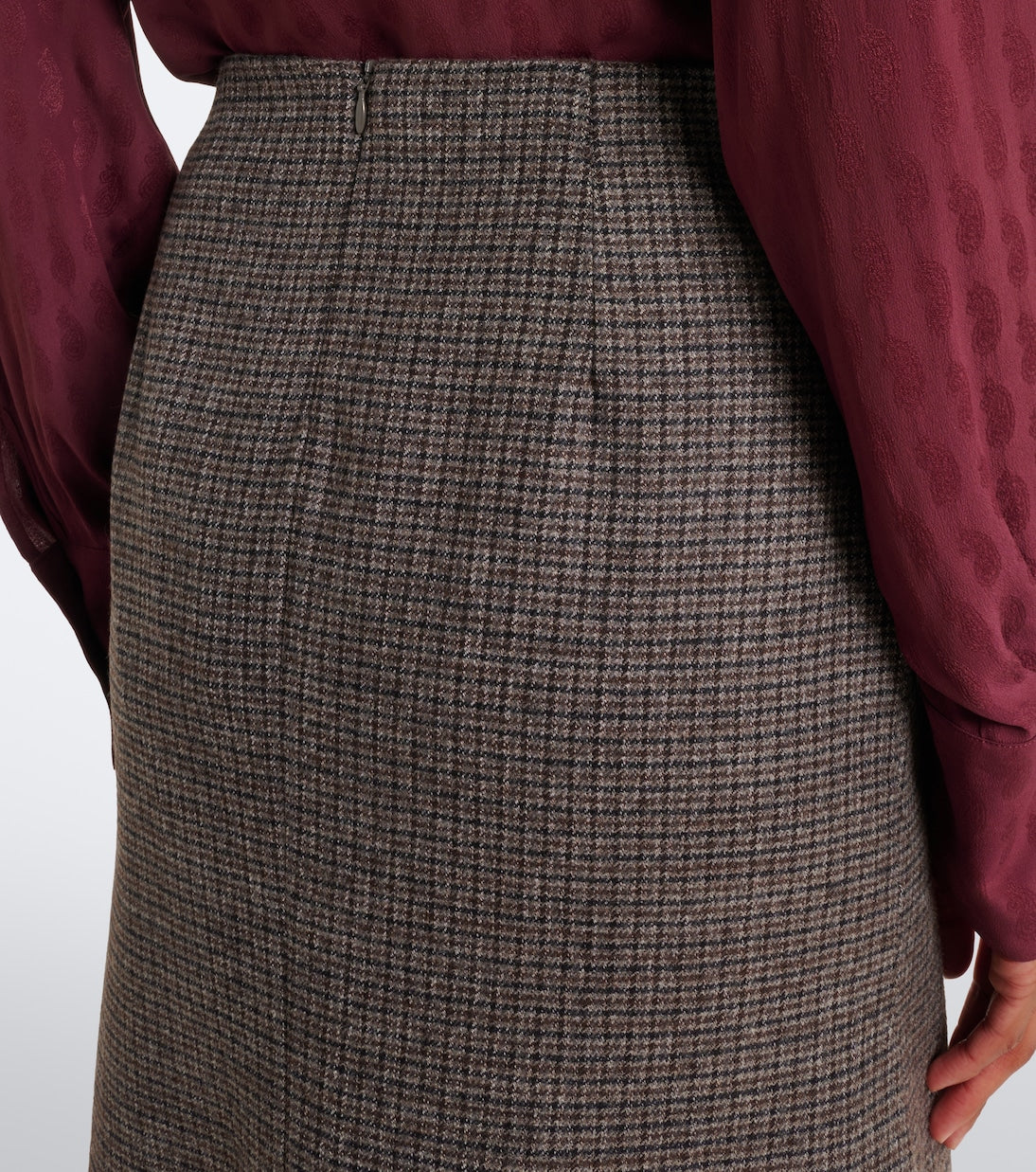 Etro - Checked wool midi skirt