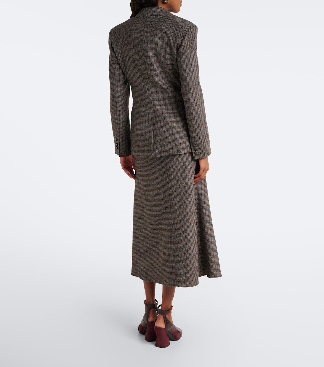 Etro - Checked wool midi skirt