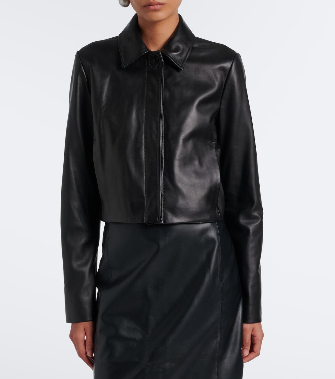 Vince - Cropped leather jacket