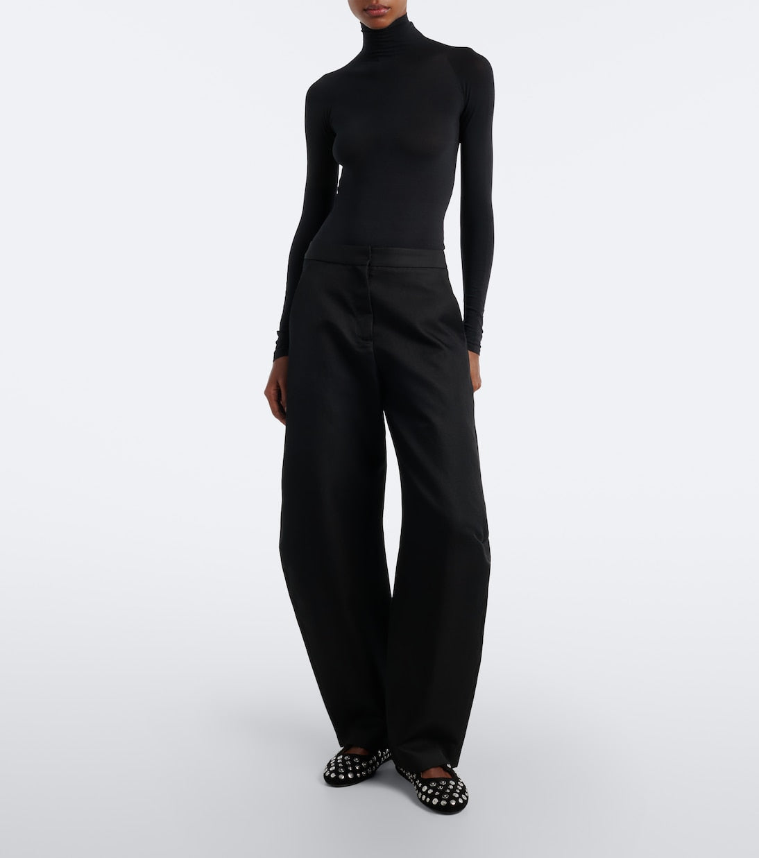 Alaïa - Studded suede ballet flats