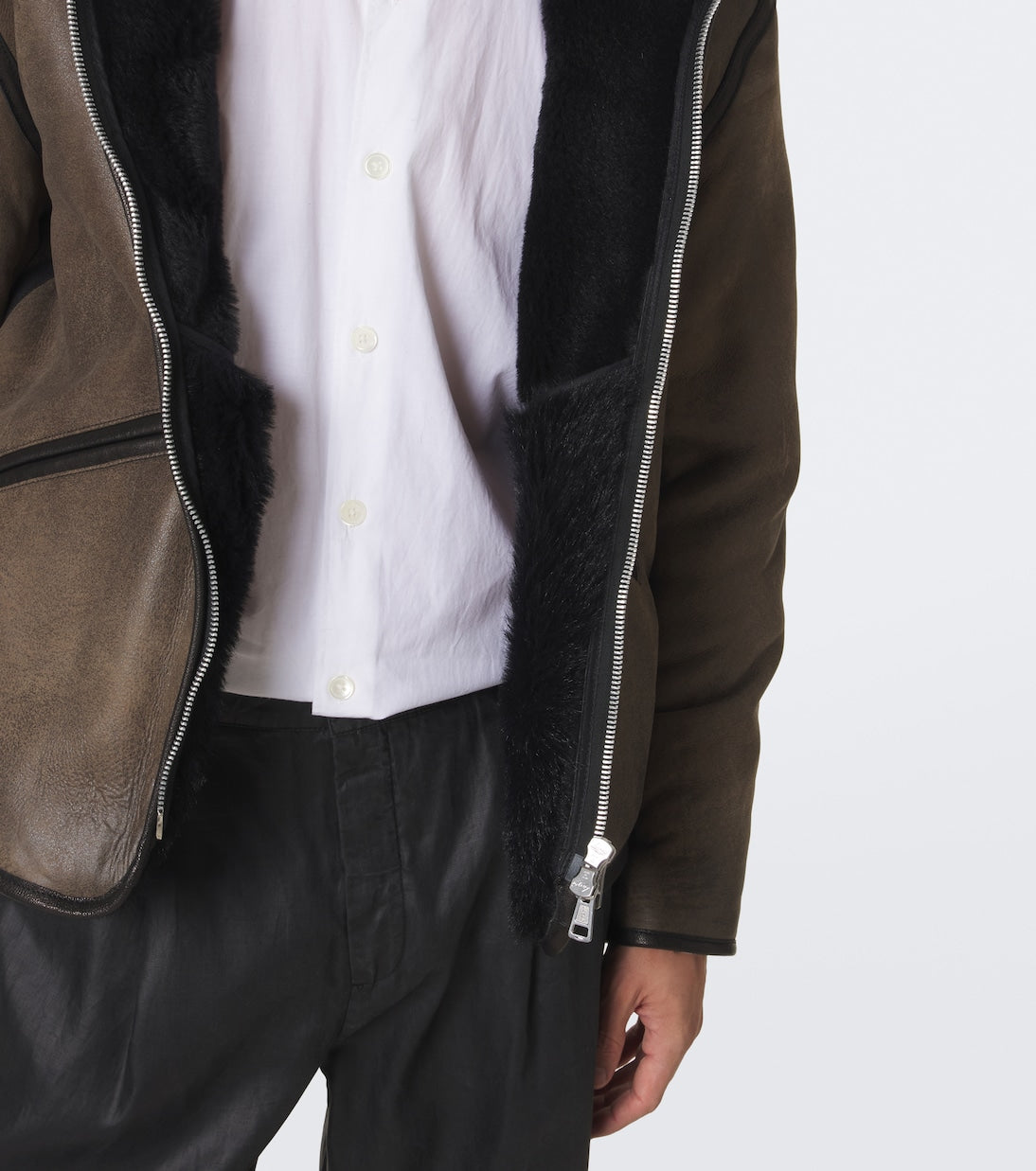 Our Legacy - Hooded shearling-lined leather jacket