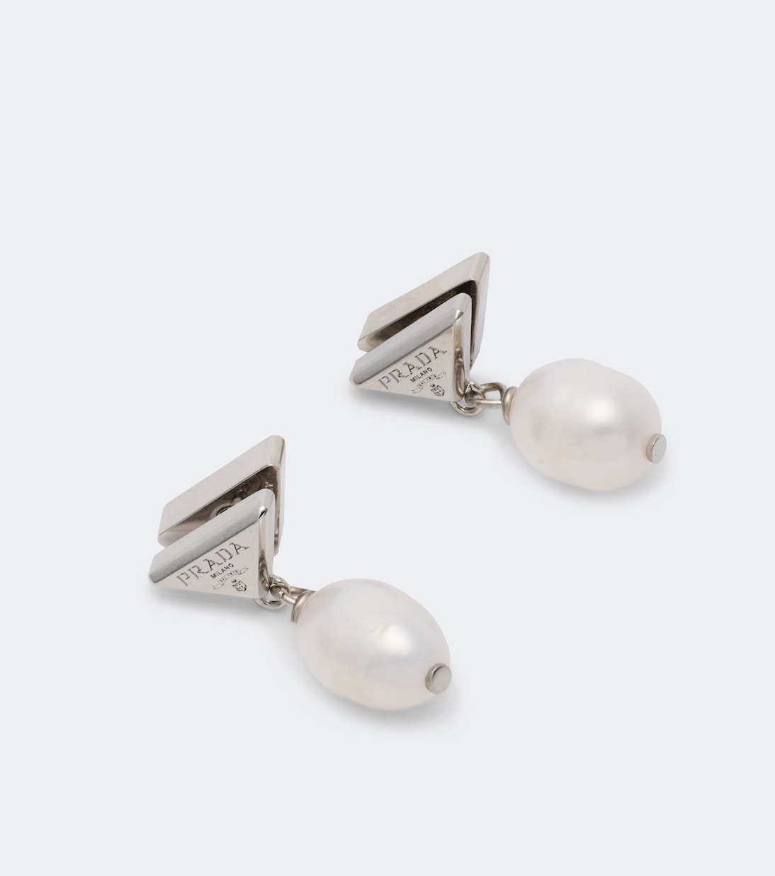 Prada - Logo pearl earrings