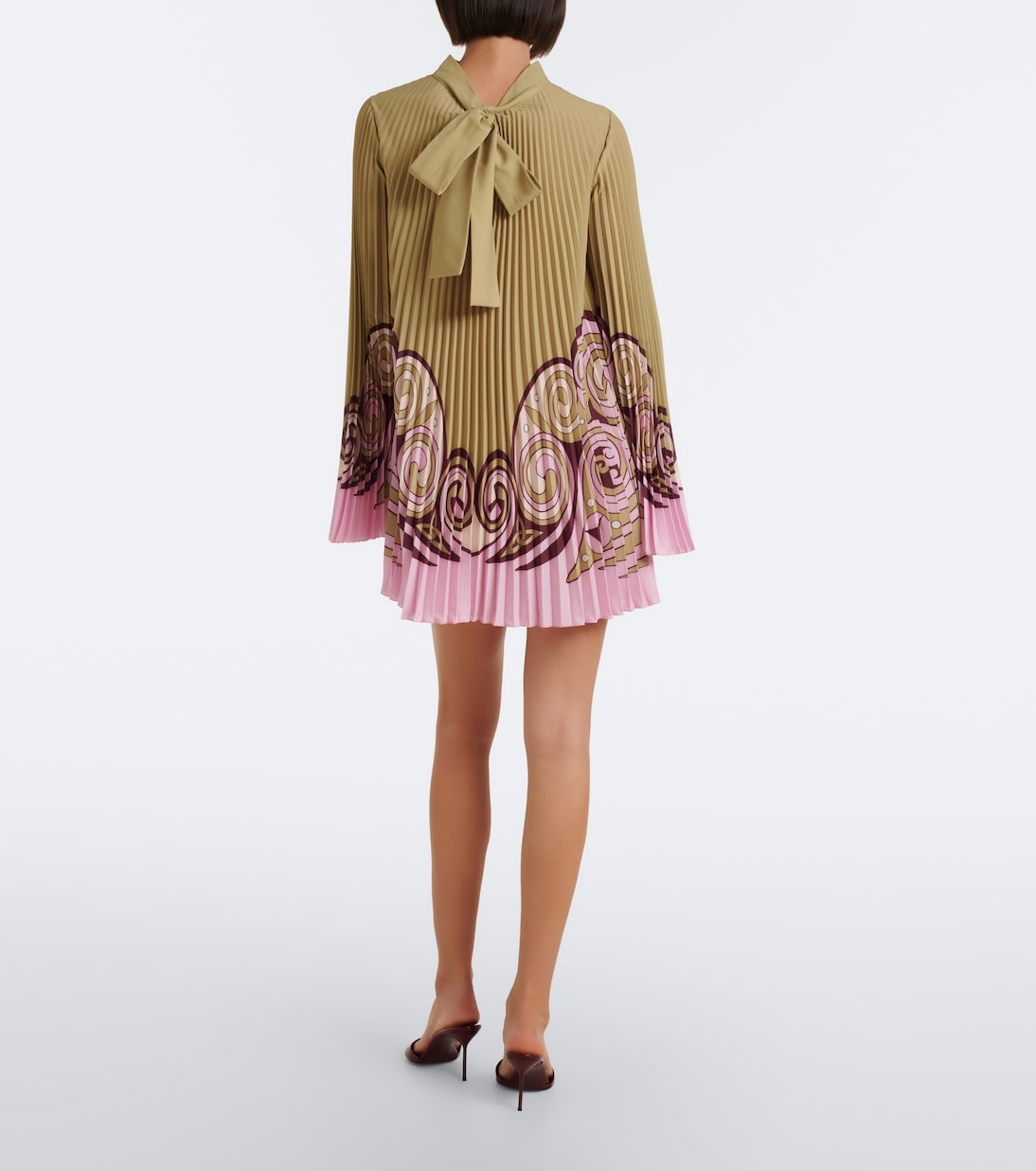 La DoubleJ - Kells Swirl plissé crêpe de chine minidress