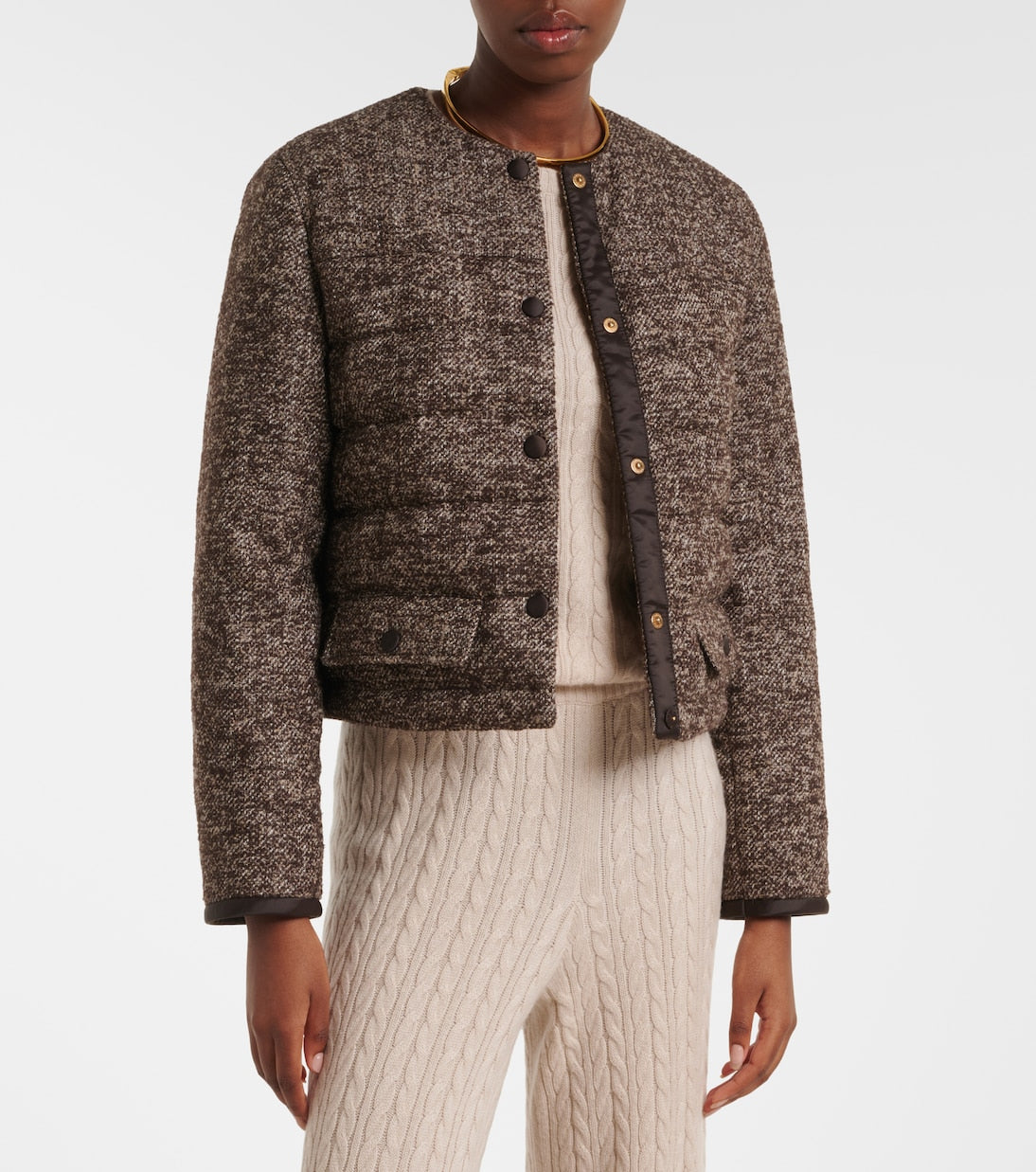 Agnona - Cropped wool-blend puffer jacket
