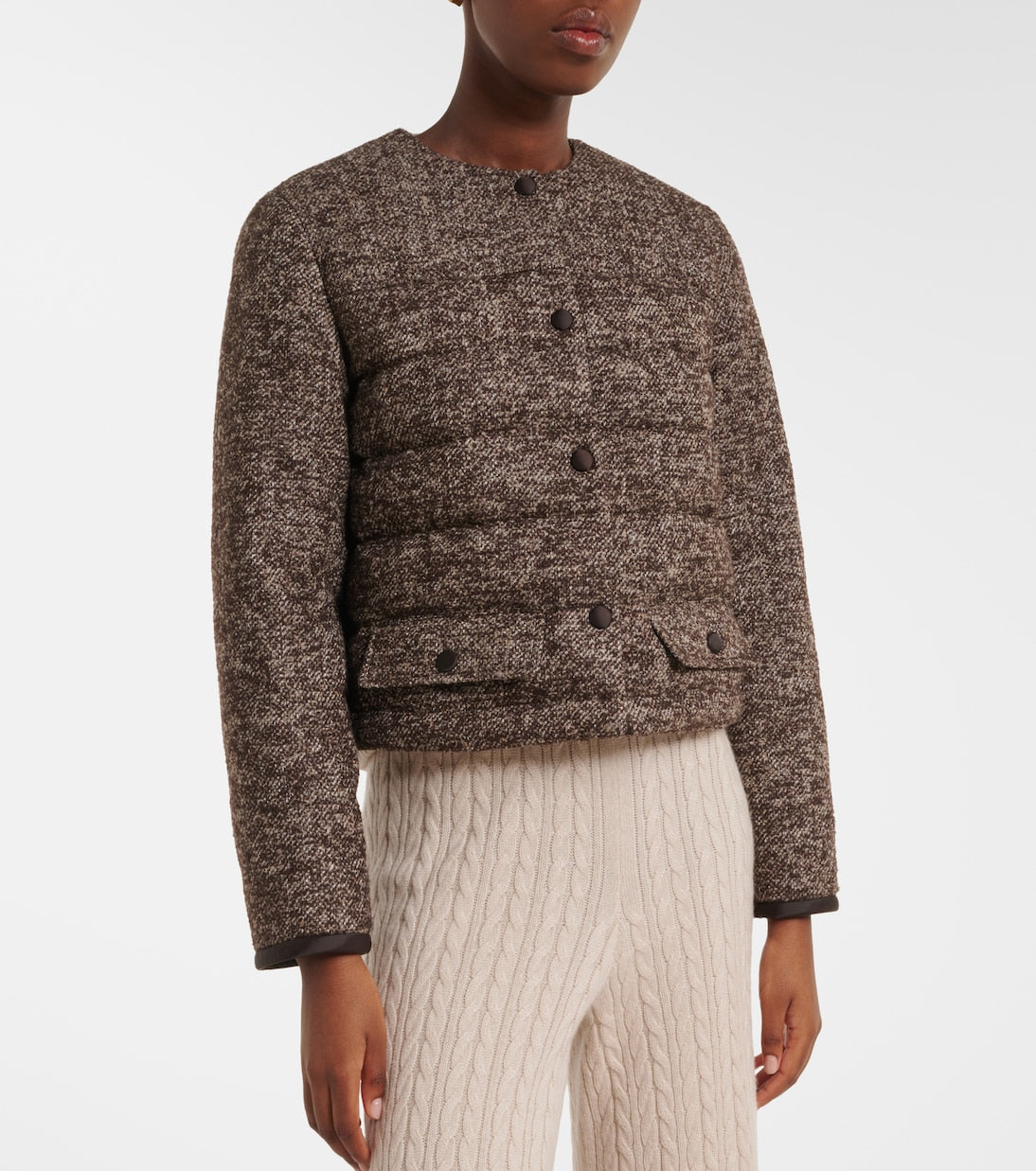 Agnona - Cropped wool-blend puffer jacket