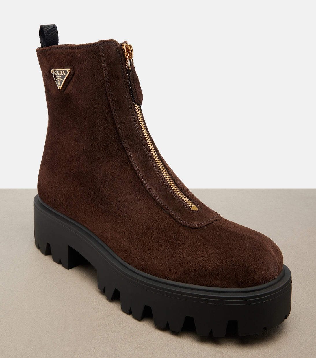 Prada - Suede platform ankle boots