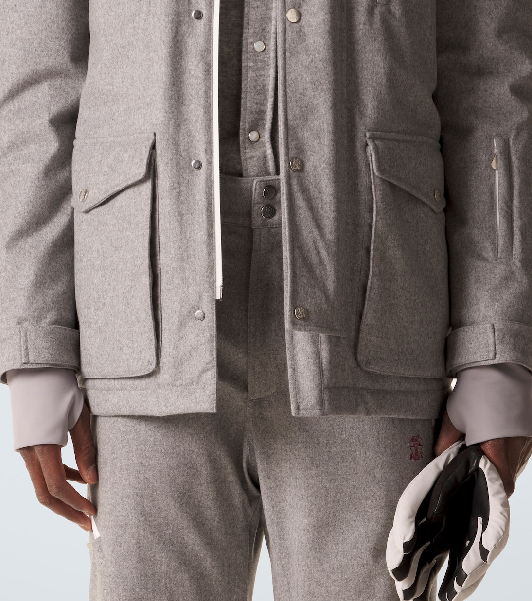 Brunello Cucinelli - Belted wool ski jacket