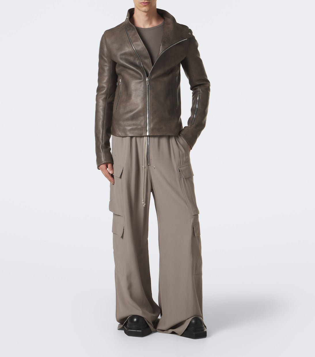 Rick Owens - Release leather biker jacket