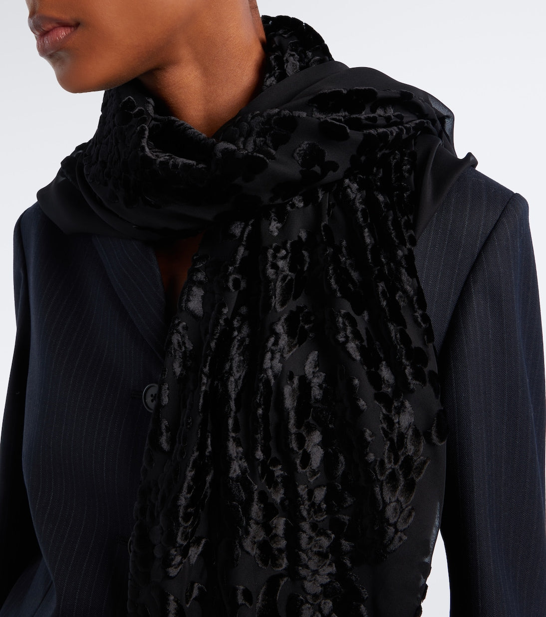 The Row - Mitaf floral velvet devoré scarf