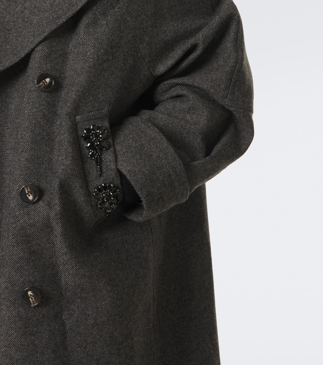 Simone Rocha - Embellished oversized wool-blend coat