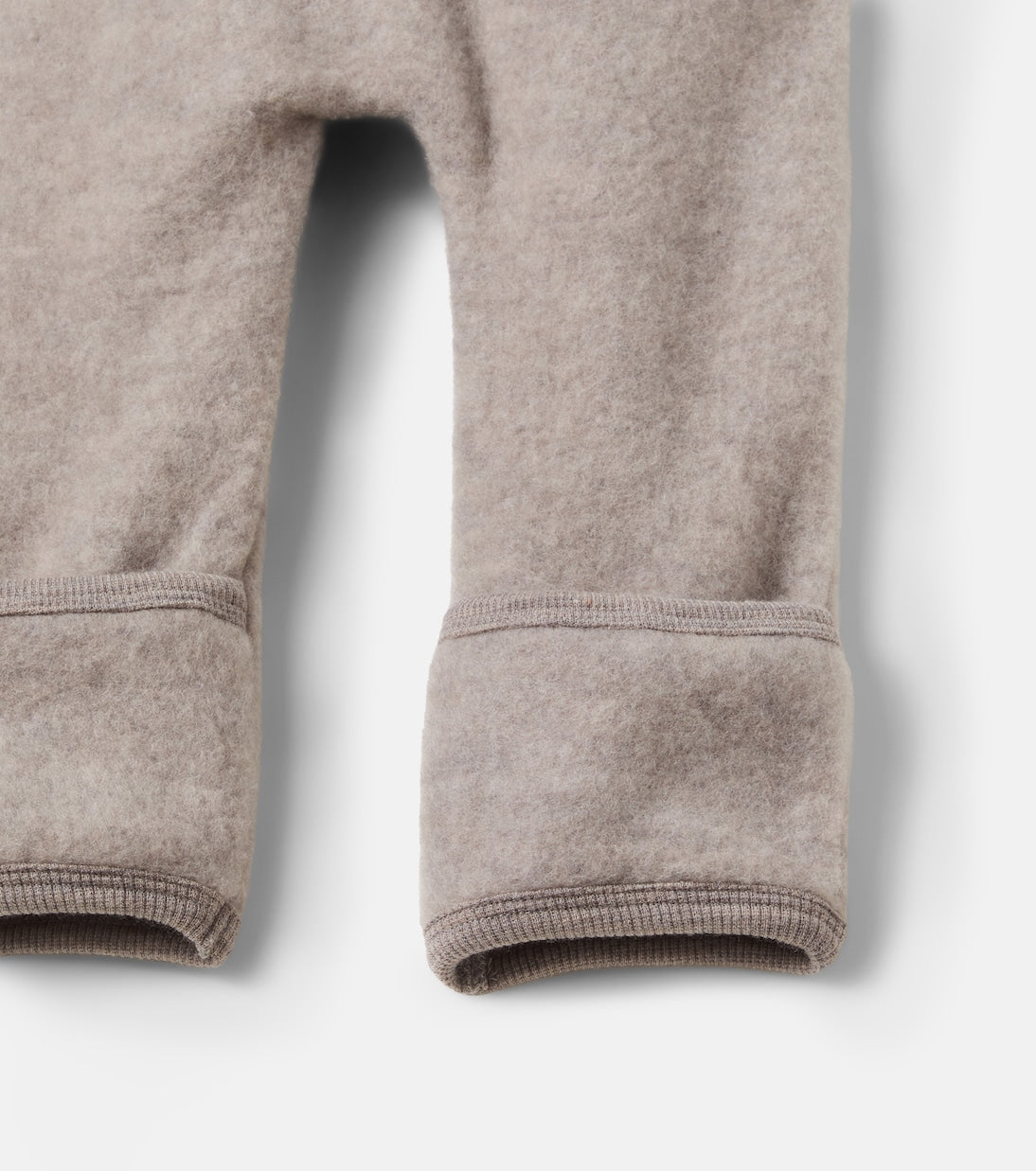 Wheat - Baby Ata hooded wool fleece onesie