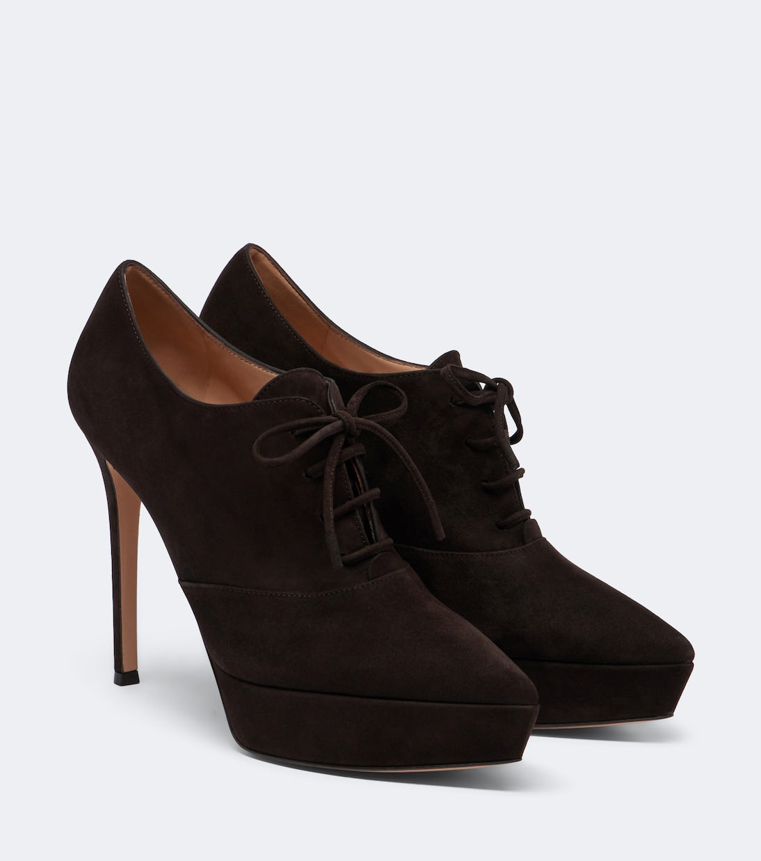 Gianvito Rossi - Lace-up suede platform pumps