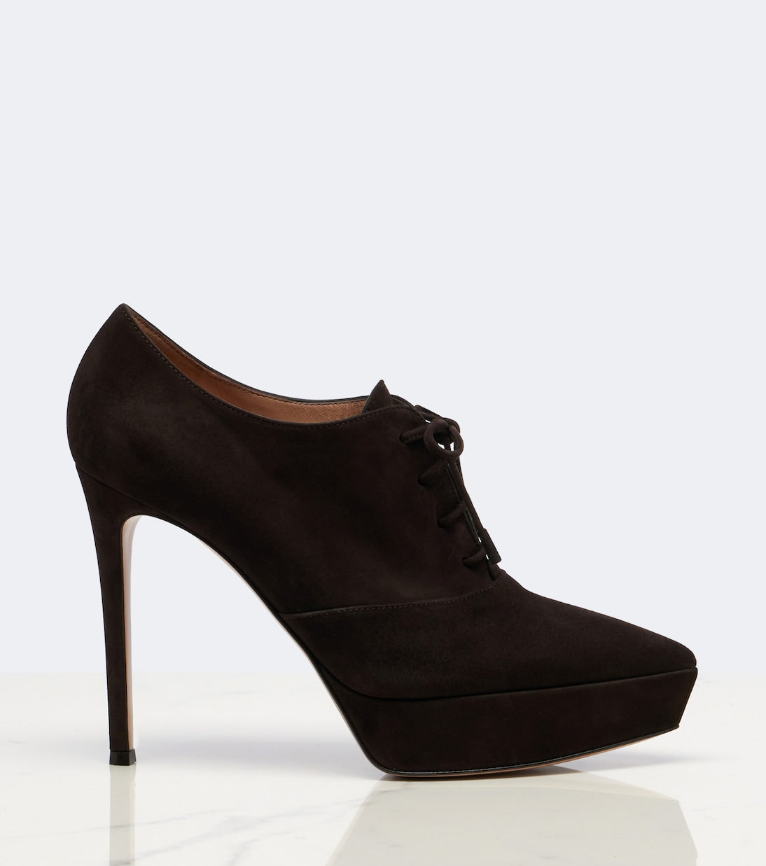 Gianvito Rossi - Lace-up suede platform pumps