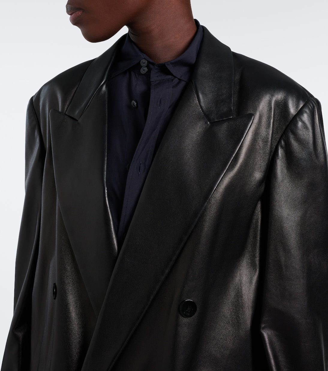 Gucci - Double-breasted leather jacket