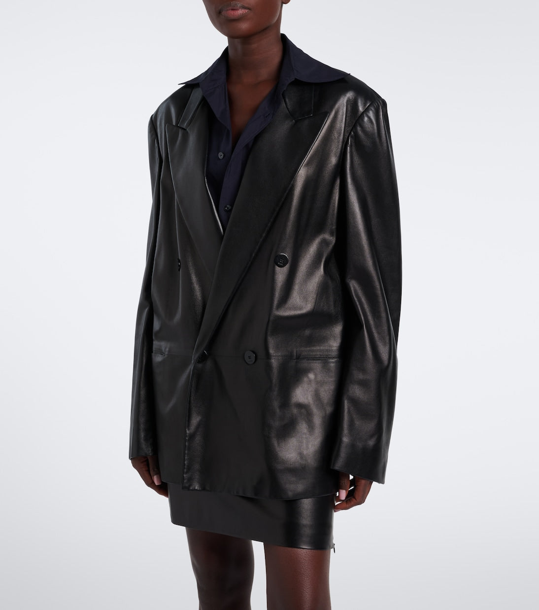 Gucci - Double-breasted leather jacket