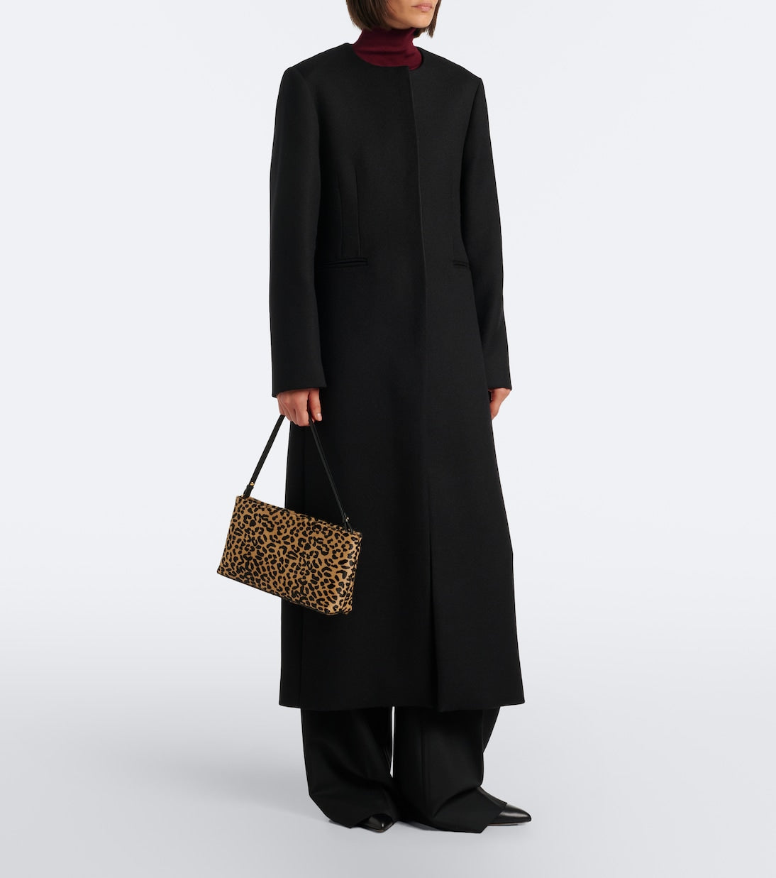 Amanu - Mali leopard-print calf hair clutch