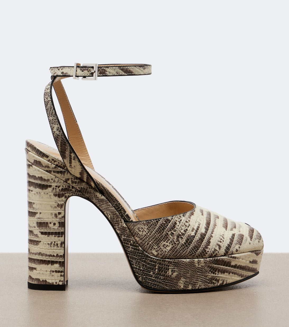 Fendi - After 9 snake-effect leather platform sandals
