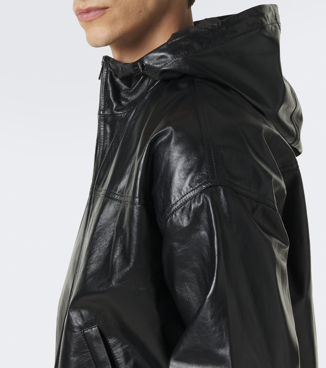 Fendi - Leather bomber jacket